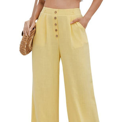 Cotton And Linen Casual Straight Pants