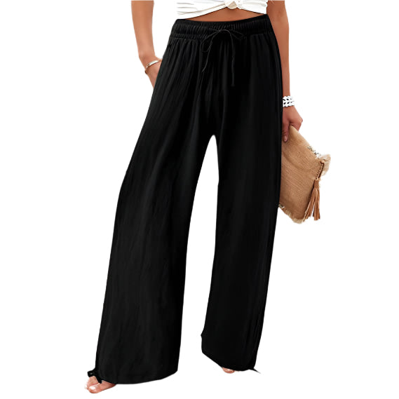 Cotton And Linen Wide-leg Casual Trousers