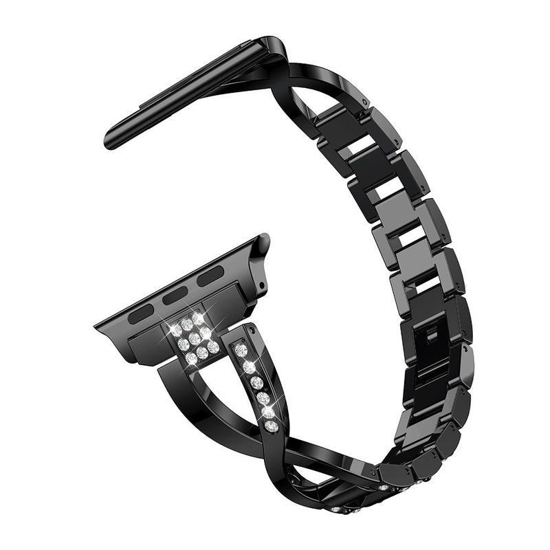 X-shaped Chain Metal Diamond Watch Band Applicable to Apple