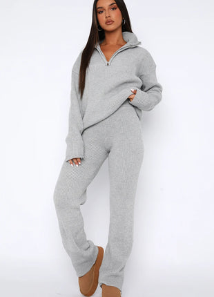 Lapel Blazer & Straight-Leg Pants Set