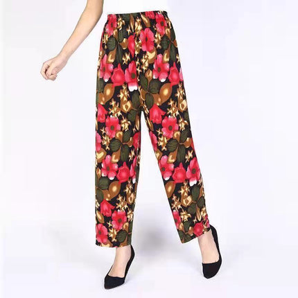 Loose Casual Ice Silk Stretch Nine-quarter Pants