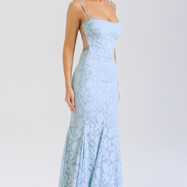 Elegant Waist Girdling Super Long Fishtail Dress