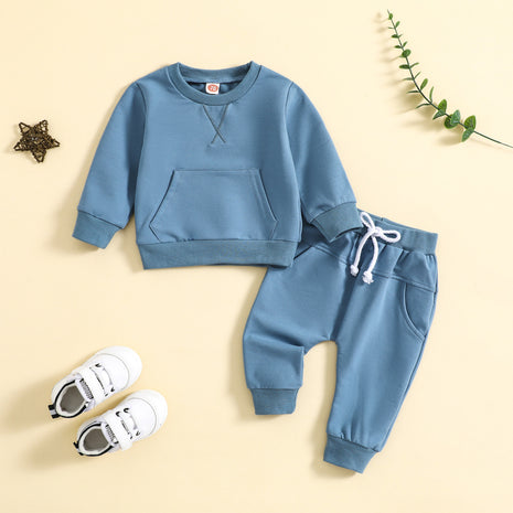Embroidered Long-Sleeve Sweater & Pants Set - (Height 70–110 cm)