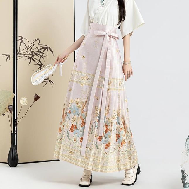 Graceful Ethnic Style Hatchet Face Skirt