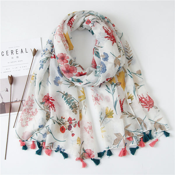 Japanese Style Artistic Cotton and Linen Scarf Bohemian Cashew