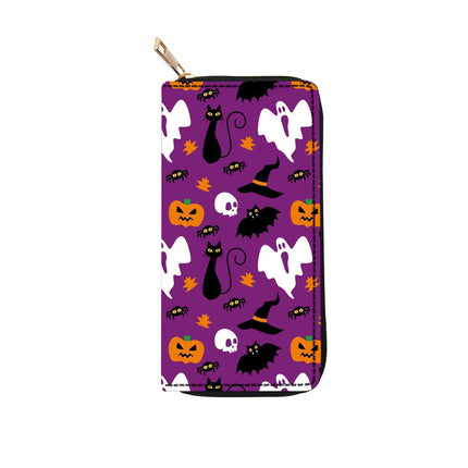 Halloween PU Long Zip Wallet