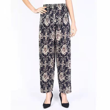 Loose Casual Ice Silk Stretch Nine-quarter Pants