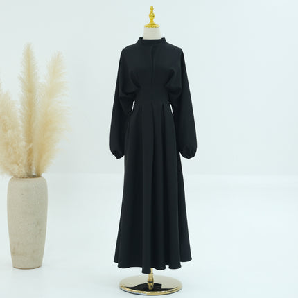 Solid Color Drawstring Sleeve Abaya