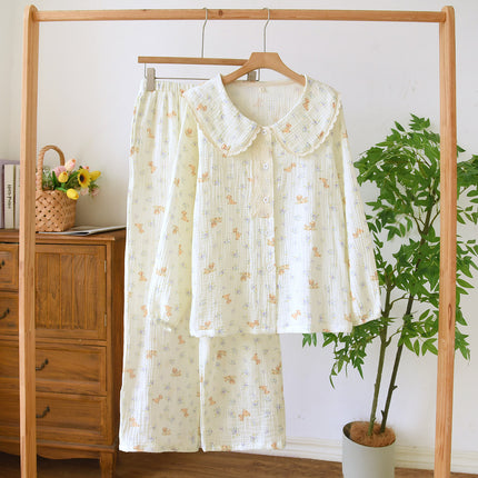Casual Double-layer Cotton Yarn Pyjamas