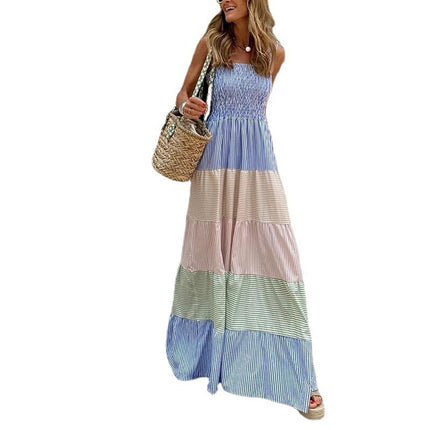 Casual Striped Slim Sleeveless Dress