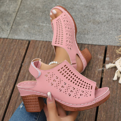 Open Toe Hollow Peep Toe Heels