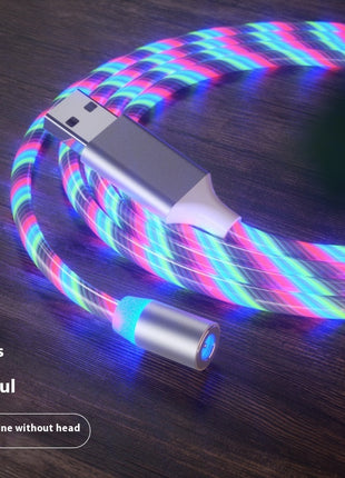 マグネット式2mケーブル マグネット急速充電 照明付きMicro USBケーブル LED