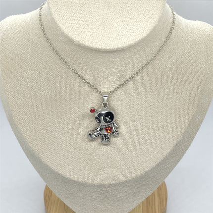 Red Heart Voodoo Doll Halloween Necklace