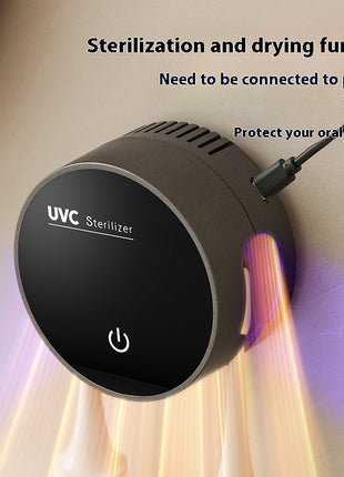 حامل فرشاة أسنان معقم – تعقيم مزدوج بالأشعة فوق البنفسجية UVC وتجفيف وعلبة شحن محمولة USB