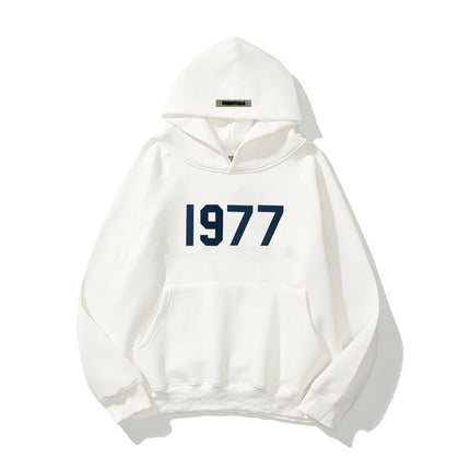 Fashion High Street Loose Fleece-lined 1977 Hoodies