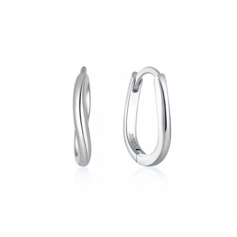 Sterling Silver Needle Street Fashion Geometry Pattern Round Earrings