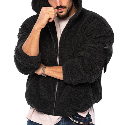 Men's Winter New Double-sided Bejirog Zipper with Hooded Casual Jacket