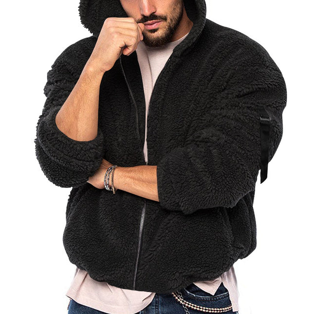 Men's Winter New Double-sided Bejirog Zipper with Hooded Casual Jacket