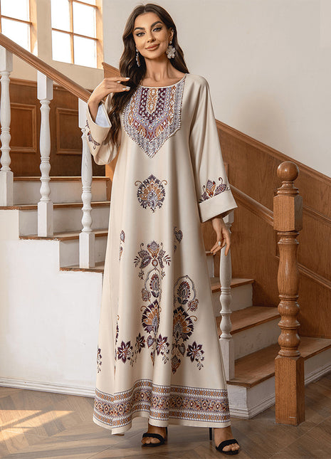Vestido Modesto Bordado de Lentejuelas con Mangas Abullonadas