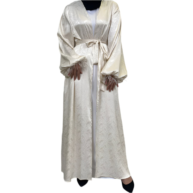 Satin Feather Abaya