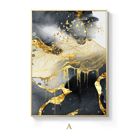 Dorado Blanco y Negro - 70x105 cm