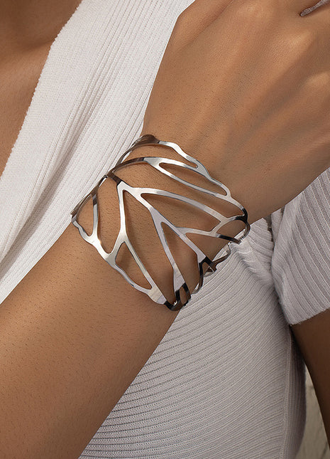Pulsera Vintage de Hojas – Elegante Joyería de Aleación para Mujeres