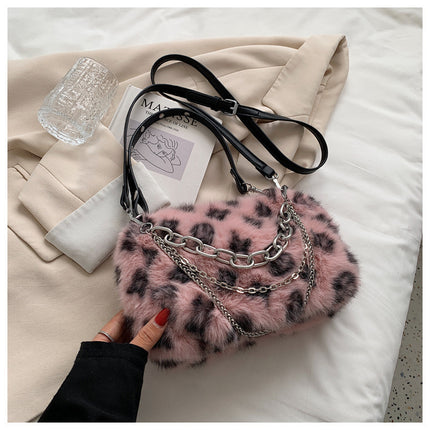 Winter Plush Chain Shoulder Handbags