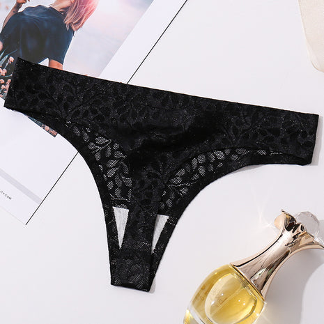 Cotton Jacquard Seamless Tape Thong Panties