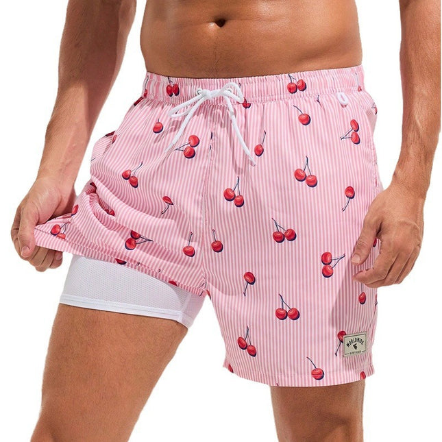 Pink Cherry Beach Trunks