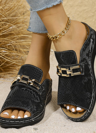 Wedge Platform Slippers Cool Beach Snakes