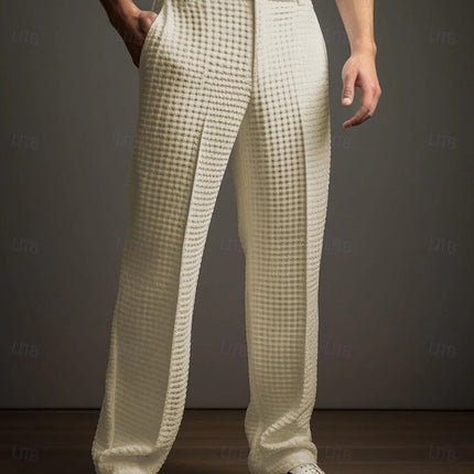 Casual Versatile Business Straight Waffle Pants