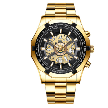 Men’s Luminous Waterproof Skeleton Watch – Casual Business Automatic Timepiece