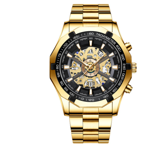 Men’s Luminous Waterproof Skeleton Watch – Casual Business Automatic Timepiece