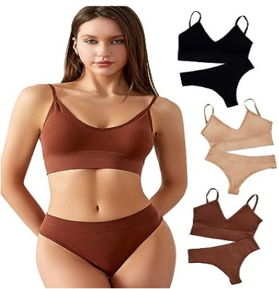 Light Steel Free French Triangle Cup Bar & Pantie Set