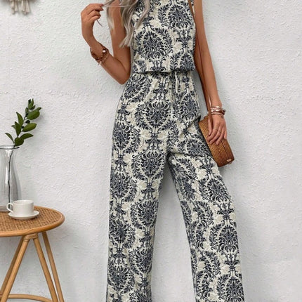 Waist Cinching Casual Straight Leg Jumpsuit
