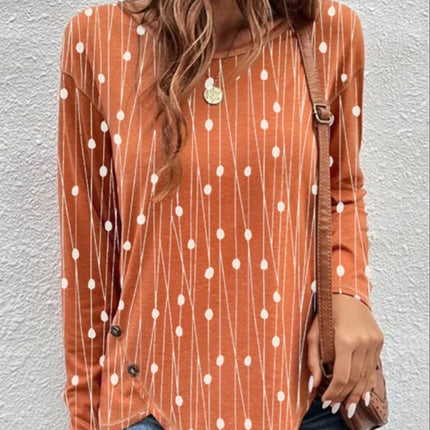 Round Neck Long Sleeve Loose Shirt