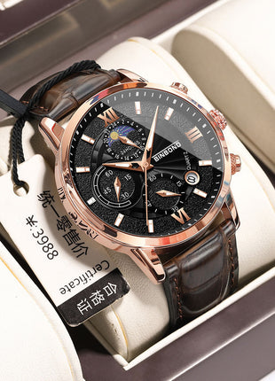 Simple Multifunctional Chronograph Waterproof Quartz Watch