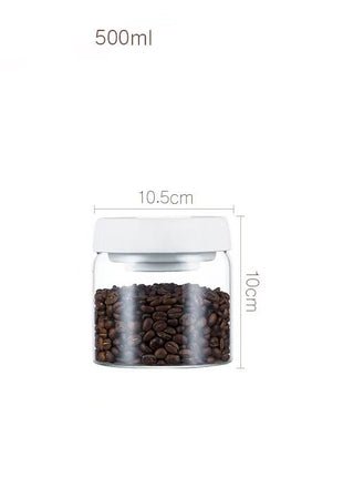 Vacuum Airtight Sealed Glass Jar for Coffee Beans Canister Kitchen Food Grains Candy Keep Fresh and Good