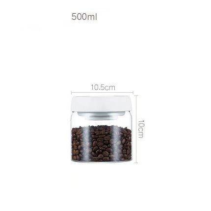 Vacuum Airtight Sealed Glass Jar for Coffee Beans Canister Kitchen Food Grains Candy Keep Fresh and Good