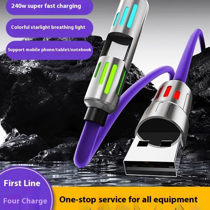 4in1 Indicator Light Mobile Phone Charging Cable 240W Light Column