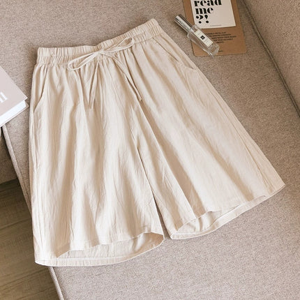Cotton and Linen Loose Shorts