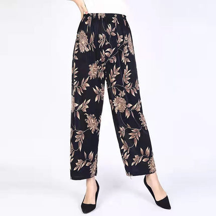 Loose Casual Ice Silk Stretch Nine-quarter Pants