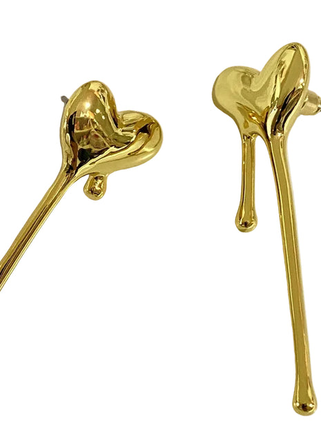 Spilled Blood Heart Earrings