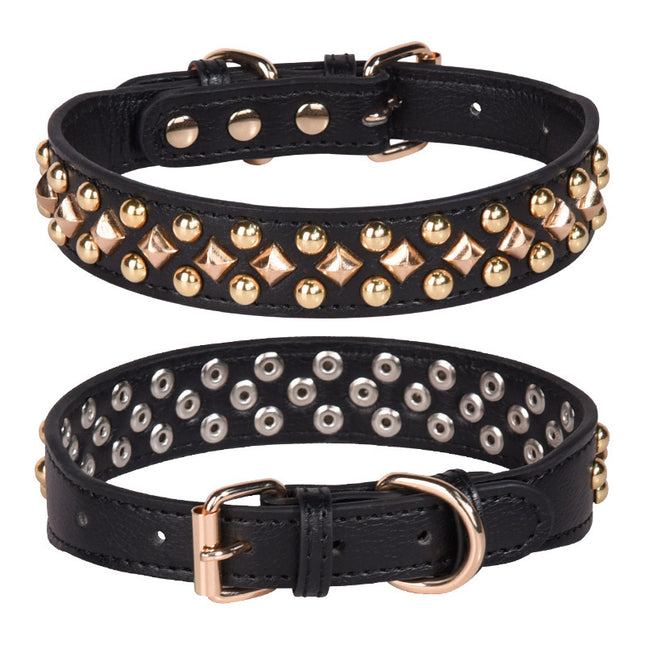 Rivet Leather Dog Collar