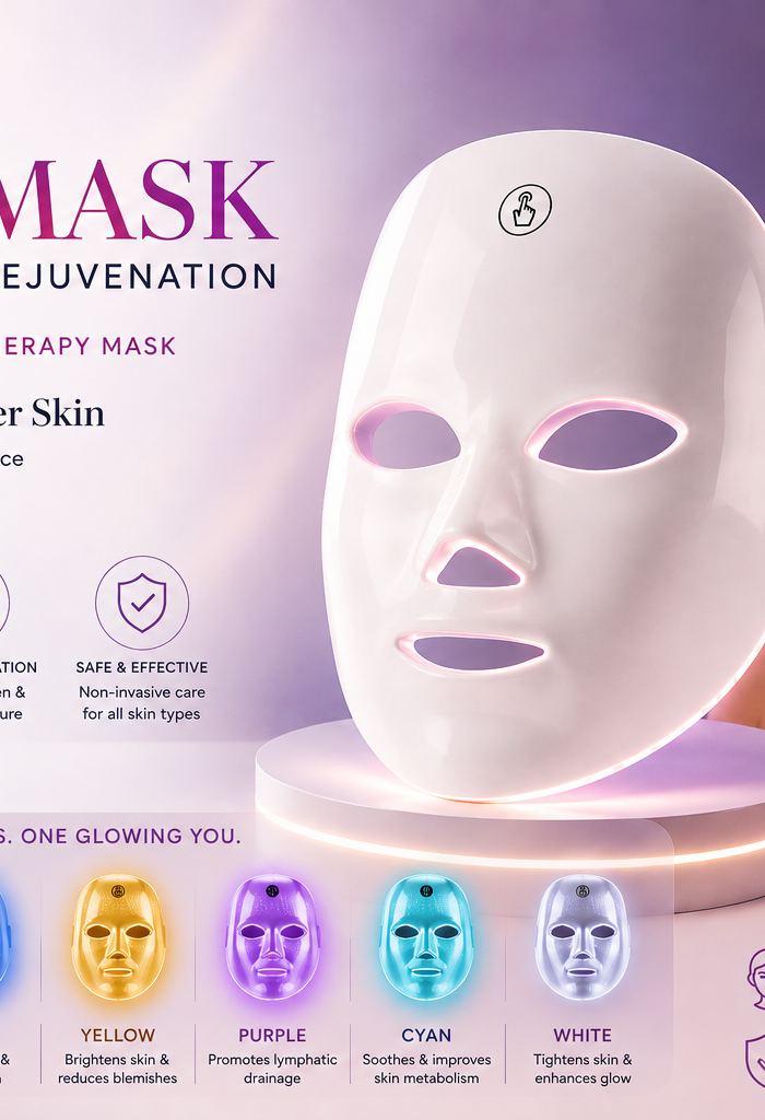 BLNDL LED Photon Skin Rejuvenation Light Mask with seven-color LED facial therapy for at-home skincare.