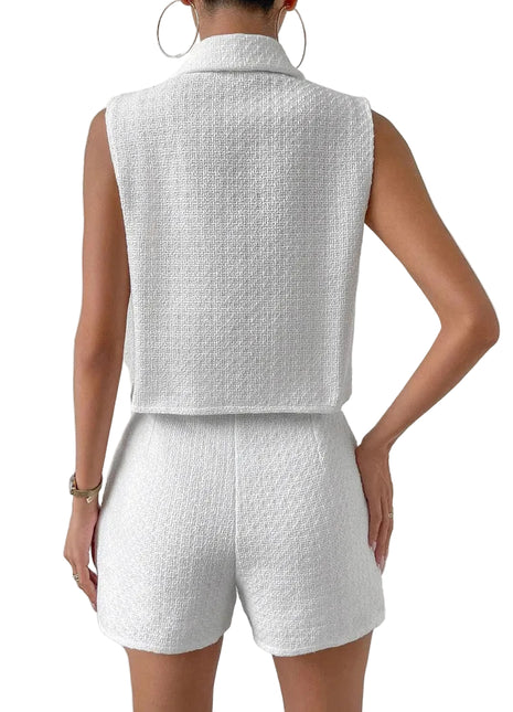 Women's Sleeveless Vest with Tailored Shorts for Summer