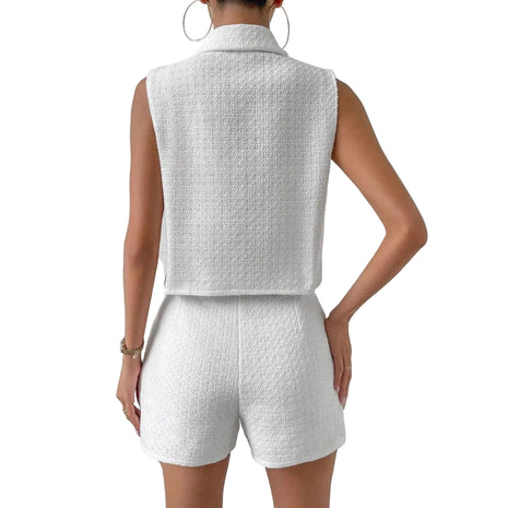 Women's Sleeveless Vest with Tailored Shorts for Summer
