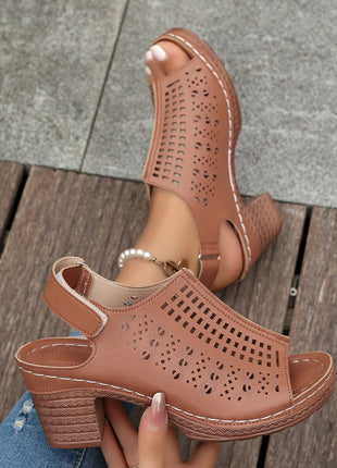 Open Toe Hollow Peep Toe Heels