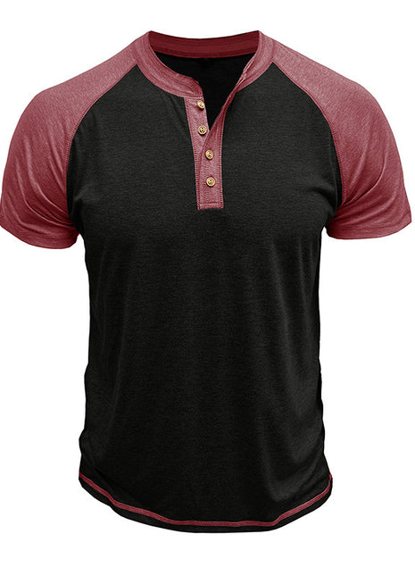 Top de manga corta con combinación de colores europeo y americano