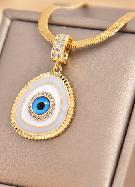 Collar de circonita con ojo azul